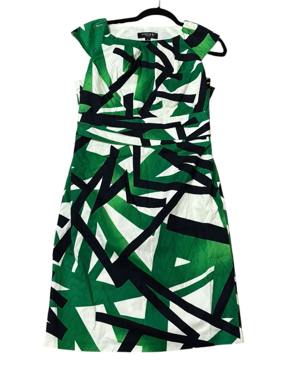 Chetta B sunhee Green, Black & White One- Print Dress